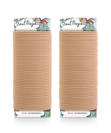 Soul Project Hair tie Elastic blond 100 pieces 4mm no metal hair tie for many hair types lichen ponytail and bun school work or gym hair bands for girls dark blonde 4mm - Buy Online on GoSupps.com