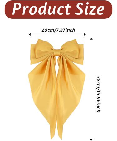 4 Pieces Silky Satin Hair Bows Ribbon Hair Barrettes Clip Big Bow Hair Clips for Women Girls French Barrette Long Tail Hair Accessories Purple Blue Pink Yellow Purple + Blue + Pink + Yellow - Buy Online on GoSupps.com