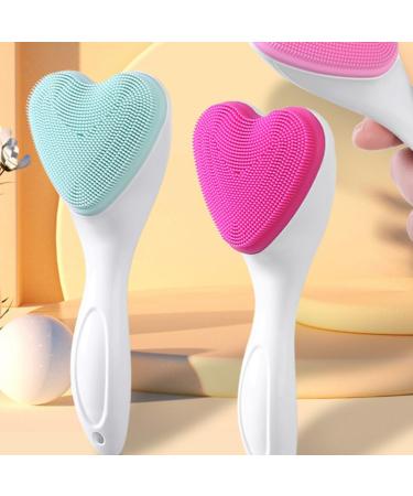 PATKAW Manual Face Brush Cleansers Love Heart Shaped Exfoliating Brush Face Cleansing Brush Face Scrubber Face Washing Brush for Women Makeup Dead Skin - Buy Online on GoSupps.com