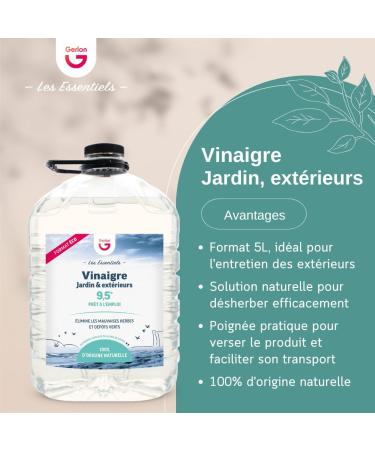 White Vinegar 9.5 5 Liters Ideal for Use Weedkiller & Household Effective & Natural Anti-Limescale - Buy Online on GoSupps.com