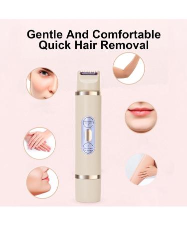 Trimmer For Women Pubic Hair Trimmer Body Groomer Electric Shavers For Pubic Arms Leg Underarm Hair Removal Light Yellow - Buy Online on GoSupps.com