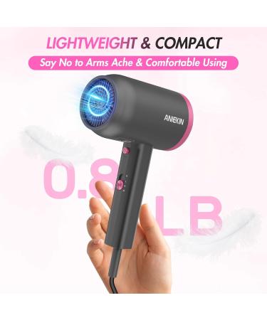 ANIEKIN Portable Ionic Hair Dryer - 1875W Lightweight Blow Dryer with Diffuser & Nozzle for Fast Drying Ideal for Curly Hair - Compact Travel Hairdryer in Light Grey - Buy Online on GoSupps.com
