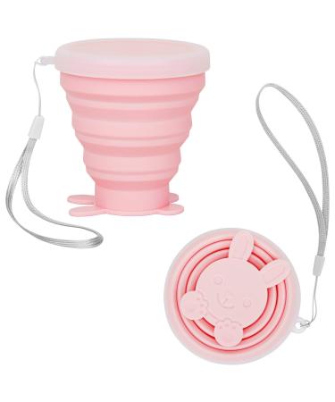 Foldable Silicone Water Cup for Travel Camping, Portable Reusable Picnic Collapsible Snack Cups, Pocket Size Extensible, (pink), 3.15x3.15x0.79 inch