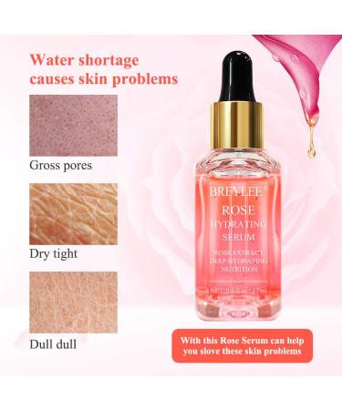 BREYLEE Rose Hydrating Face Serum with Hyaluronic Acid - Alcohol Free, 17ml - Buy Online on GoSupps.com
