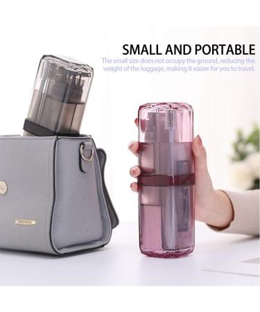 Portable 8-in-1 Toothbrush Cup Set with Storage Case - Purple | Travel Toiletry Kit for Toothbrush, Toothpaste, Shower Gel, Shampoo & Comb - Buy Online on GoSupps.com