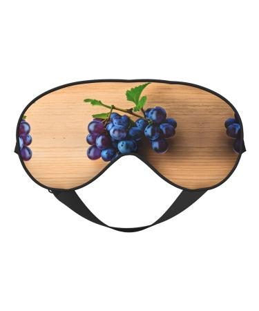 SSIMOO Grape Pattern Print Double-Sided Eye Mask Soft and Light Blocking for Enhancing Sleep Quality Black