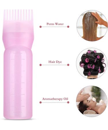 Serlium Hair Oil Applicator Bottle - 160ml Root Ridge Light Oil Bottle for Scalp Treatment & Hair Dye (Set of 2 Pink) - Buy Online on GoSupps.com