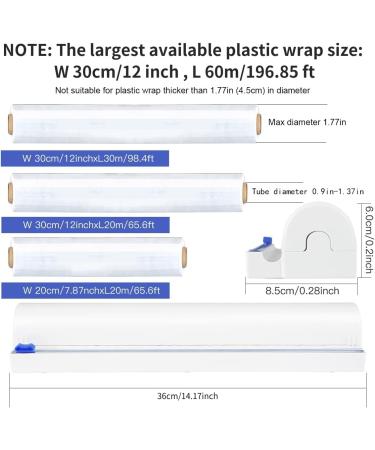 Refillable Plastic Wrap Dispenser with Slide Cutter - Fovanga Cling Wrap for 250ft - Tin Aluminum Foil Dispenser Included - Buy Online on GoSupps.com