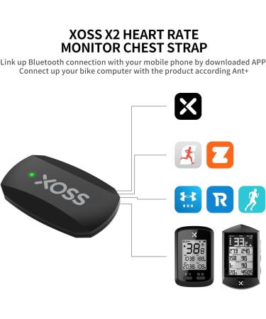 XOSS X2 Bluetooth Heart Rate Sensor - IP67 Waterproof Chest Strap Compatible with Strava Peloton Elite HRV & More - Buy Online on GoSupps.com