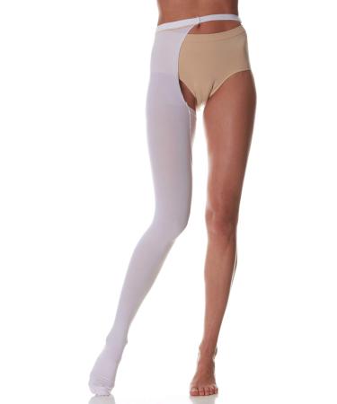 Scudotex mono tights straight medical tights compression bandages 18-24 hg medium length color white size 2 waist 2 (Lot de 1)