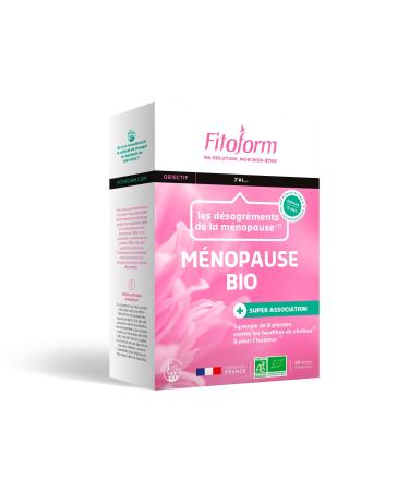 Fitoform - Organic Menopause - Synergy of 8 Plants Against Hot Flashes & Mood - Fennel, Sage, Lemon Balm, Red Vine - 20 x 10 ml Ampoules