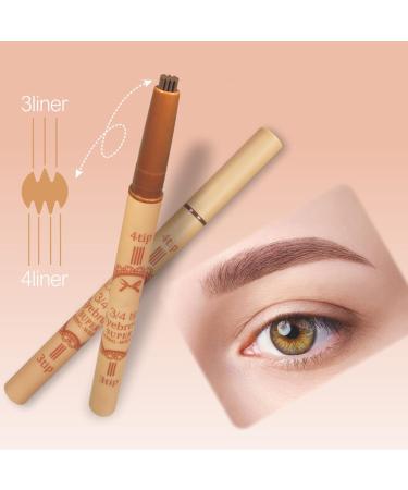 Eyebrow Marker - Waterproof Eyebrow Eyebrow Makeup with Natural-Looking Microblading Eye Brow Pencil with -4 Tip for Mother Makeup Lover Pochy Coffee Brown - Buy Online on GoSupps.com