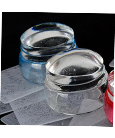 Beavorty 2 Set nail stamping plate nail art stamping tool nail art stamper nail art tool nail stamp kit clear nail polish nail tools nail stamper white manicure scraper 3*3*2cm White - Buy Online on GoSupps.com