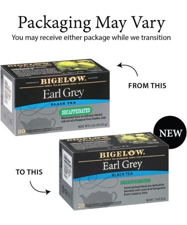 Bigelow Earl Grey Decaffeinated Black Tea - 20 Tea Bags | 1.18 oz (33 g) - Premium Flavor - Buy Online on GoSupps.com