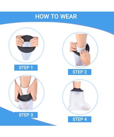 Waterproof Foot and Ankle Cast Cover - Reusable Protector for Shower, Bathing, Swimming - Adult Size 32cm - Buy Online on GoSupps.com