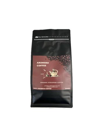 ARIHEBU Ethiopian Coffee Freshly Ground 100% Arabica Medium Roast 340g(12oz)-Authentic Ethiopia Flavor Specialty Coffee Single-Origin.