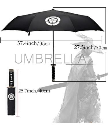 Samurai Katana Master Sword Handle Folding Umbrella - Ninja Compact, Windproof & Travel-friendly - Cool Lemon Design - Perfect Business or Birthday Gift for Men - Buy Online on GoSupps.com