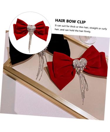 Housoutil Tassel Hair Clip Bowknot Hairpin Vintage Hair Bows Headpiece for Women Big Bow Large Hair Bow Clip Bow Hair Clips Girl Hair Bows Lip Gloss Pearlescent Miss - Buy Online on GoSupps.com