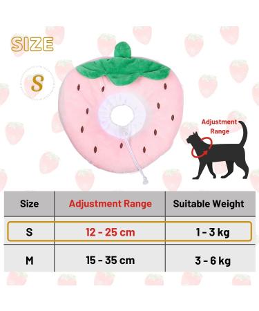Crazy Bean Postoperative Protective Collar for Cats - Soft Adjustable & Safe Elizabethan Kitten Collar - Strawberry Design - Buy Online on GoSupps.com