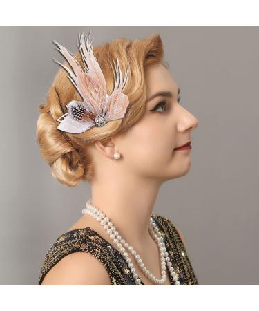 GORTIN 1920s Flapper Feather Hair Clip - Great Gatsby Headpiece for Women and Girls - Buy Online on GoSupps.com