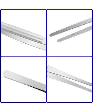 4-Piece Stainless Steel Tweezers Set Non-Slip Fine Tweezers Flat Metal Tweezers with Precision Pinking Tweezers Set for Cooking Gardening Repairing Eating (12 10 8 6 inch Silver) - Buy Online on GoSupps.com