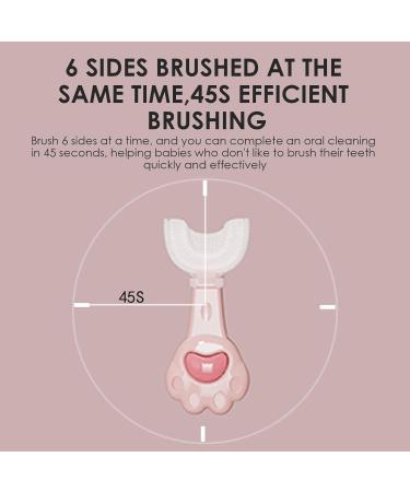 Kids U Shaped Toothbrush - Detachable Silicone Kids Toothbrush Manual 360 Degree Oral Teeth Cleaning Brush with Soft Silicone Head for Kids 2-6 Years Littryee Pink 1 count (Pack of 1) - Buy Online on GoSupps.com