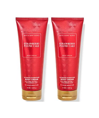 Bath & Body Works Strawberry Poundcake Ultimate Hydration Body Cream For Women 8 Fl Oz 2- Pack (Strawberry Poundcake) - Buy Online on GoSupps.com