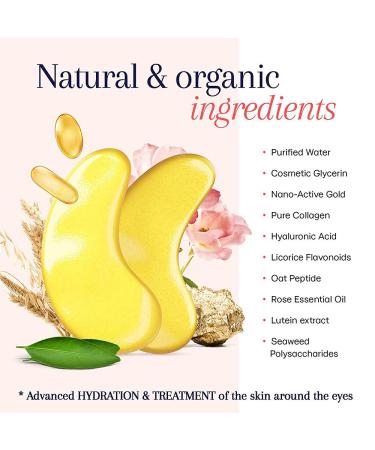 30 Pairs Gold Under Eye Patches with Collagen Treatment for Dark Circles and Wrinkles - Anti-Aging Eye Gel Pads for Women and Men - Buy Online on GoSupps.com