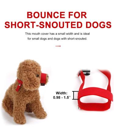 Andiker Nylon Dog Muzzle for Short Snout Dog Mouth Cover Anti Biting Barking with Adjustable Loop for Small Medium Large Dogs (s red) s red - Buy Online on GoSupps.com