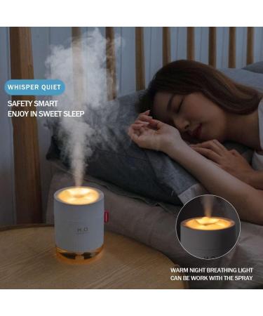 Portable USB Cool Mist Humidifier for Bedroom and Office - 2 Mist Modes, Auto Shut-Off, Soft Night Light - 500ML Grey - Buy Online on GoSupps.com