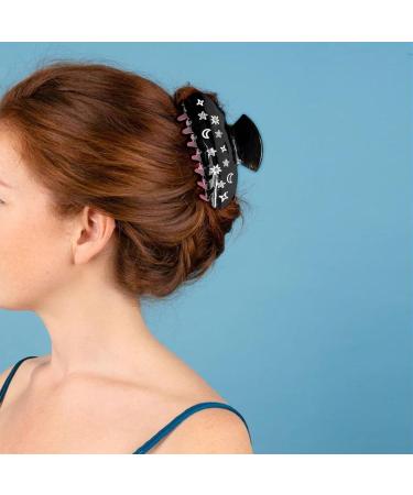 AJOIDR Star Moon Hair Claw Clip Glittering Claw Clips Hair Banana Barrettes Nonslip Girl Hair Clip Ponytail Clamp for Women Silver - Buy Online on GoSupps.com