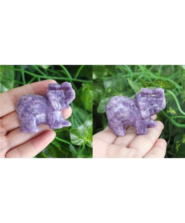 Buy 2 Amethyst Elephant Decor - Healing Crystal Stones Hand-Carved Gemstone Statues - Unique Purple Hippie Home & Office Decorations | Perfect Gifts for Women & Men - Buy Online on GoSupps.com