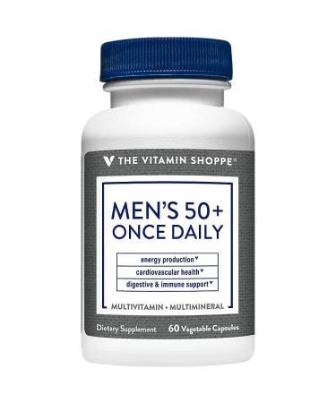 The Vitamin Shoppe Men's 50+ Once Daily for Energy Production Cardiovascular Health and Digestive & Immune Support (60 Capsules)