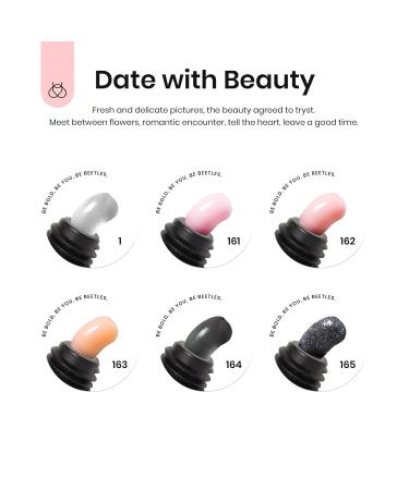 Beetles Poly Nail Extension Gel Kit - 6 Colors Quick Building Nail Enhancement DIY Nail Art Manicure Gift - Clear Pink Nude Grey Glitter - Buy Online on GoSupps.com