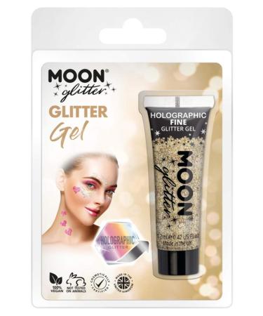 Smiffys Smiffys Moon Glitter Holographic Fine Glitter Gel Gold