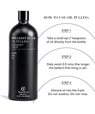 Terra & Co. Brilliant Black Oil Pulling - Natural Ayurvedic Activated Charcoal & Coconut Oil 200ml - Buy Online on GoSupps.com