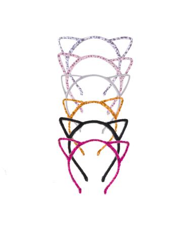 Frcolor Cat Ear Headband - 6 Random Colors for Parties & Daily Wear | Cute Hair Accessories - Buy Online on GoSupps.com