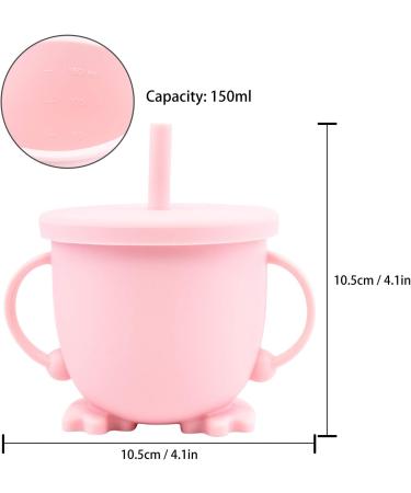 Linowos 2-in-1 Snack Cup & Spill-Proof Sippy Cup - Silicone Toddler Snack Cup with Level Indicator | Perfect for Babies & Toddlers Training - Pink - Buy Online on GoSupps.com