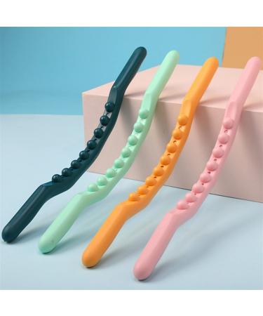 12 pearl plastic scraps massage tab back leg body relaxation massage device gua sha acupuncture point guasha massage tool 1st (color: brown)