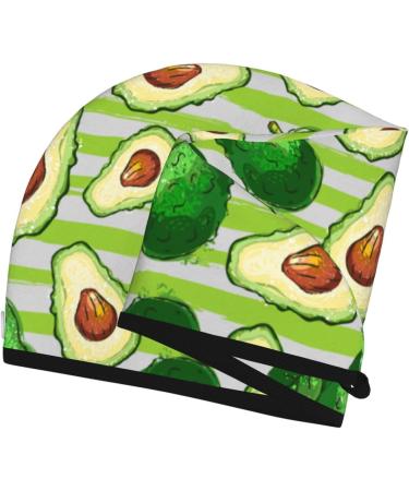 Hair Towel Wrap - Quick Drying Hair Turban with Button | Avocado Green Striped - Buy Online on GoSupps.com