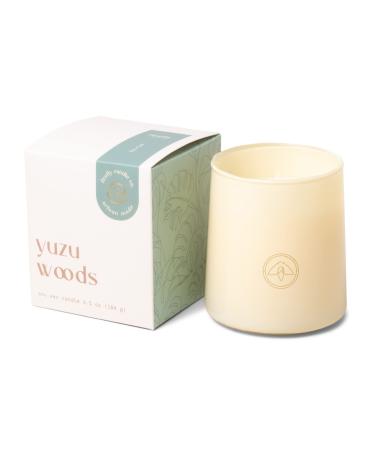 Paddywax Scented Candles Firefly Flourish Collection Fragrant Soy Wax Candle in Opaque Glass 6.5-Ounce Yuzu Woods