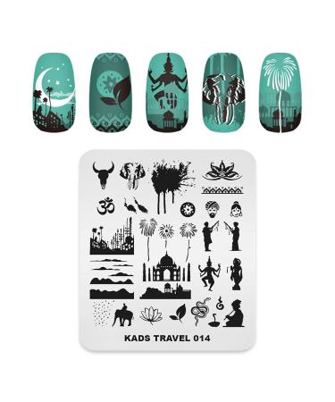 KADS Nail Art Stamping Plates Set Image Template Stencils Pattern with Stamping Plates Holder Case Organizer (TR014)