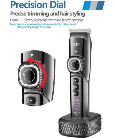 Cordless Hair Clipper Set Rechargeable Electric Hair Trimmer Waterproof Grooming Kit with LED Display Titanium Ceramic Blade Hair and Beard Trimmer 2-in-1 for Men Kids and Professional Barbers - Buy Online on GoSupps.com