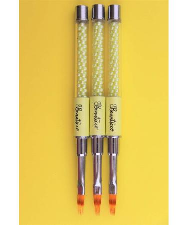 Nail Art Brush Ombre Nail Brush with Rhinestone Handle Manicure Drill Drawing Nails Brush Pen for Gel Nails Yellow Ombre brush - Buy Online on GoSupps.com