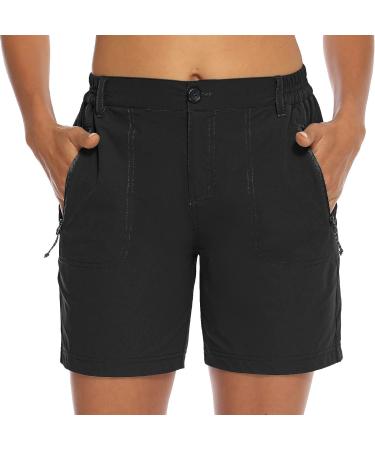 TBMPOY Women's Hiking Cargo Shorts - Quick Dry, Lightweight & Breathable | Outdoor Active Shorts with Pockets - Black, Medium - Buy Online on GoSupps.com