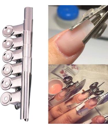 6Pcs/Set Nail Pincher Russian Curve Nail Pinching Tool Steel Acrylic Nail Pincher Clips Manicure Accessories Tools - Buy Online on GoSupps.com