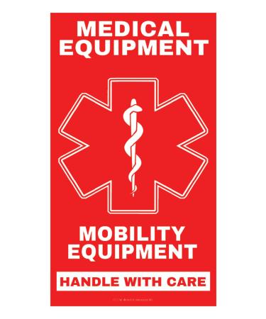 Mobility Equipment Medical Equipment Luggage Tag - Handle with Care, DOT and ACAA regulations (LUG-Mobility-Equipment-333) Quantity (2)