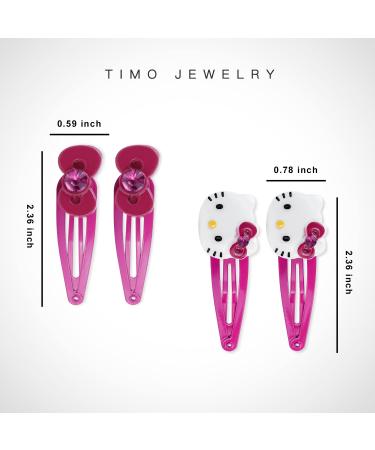 Kawaii Kitty Hair Clips Set - 4pcs Cat Hair Accessories for Girls | HC-4pcs Kitty - Buy Online on GoSupps.com