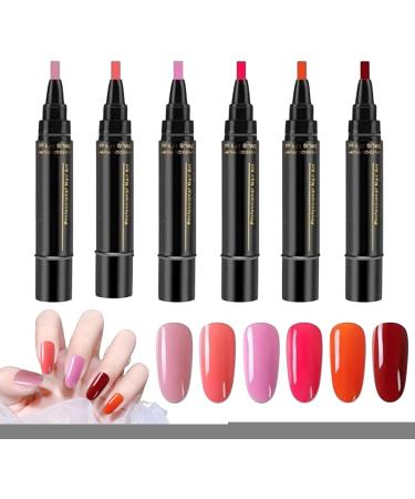  G n rique Gel Nail Polish Pen | 6 Colors | Quick Drying | UV Free | For Professional Manicures | Precise Application | 6 Marker Set | Long Lasting - Buy Online on GoSupps.com