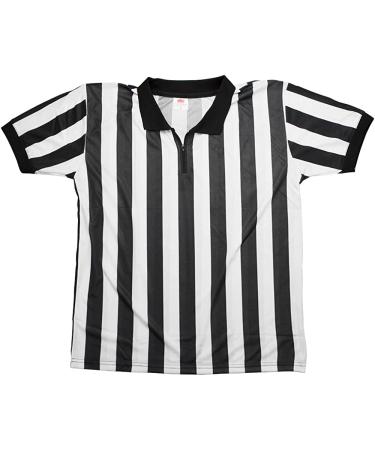 Crown Sporting Goods Men's Official Referee Jersey - Black & White Stripe, Pro-Style Uniform for Basketball, Football, Soccer - Size Medium - Buy Online on GoSupps.com